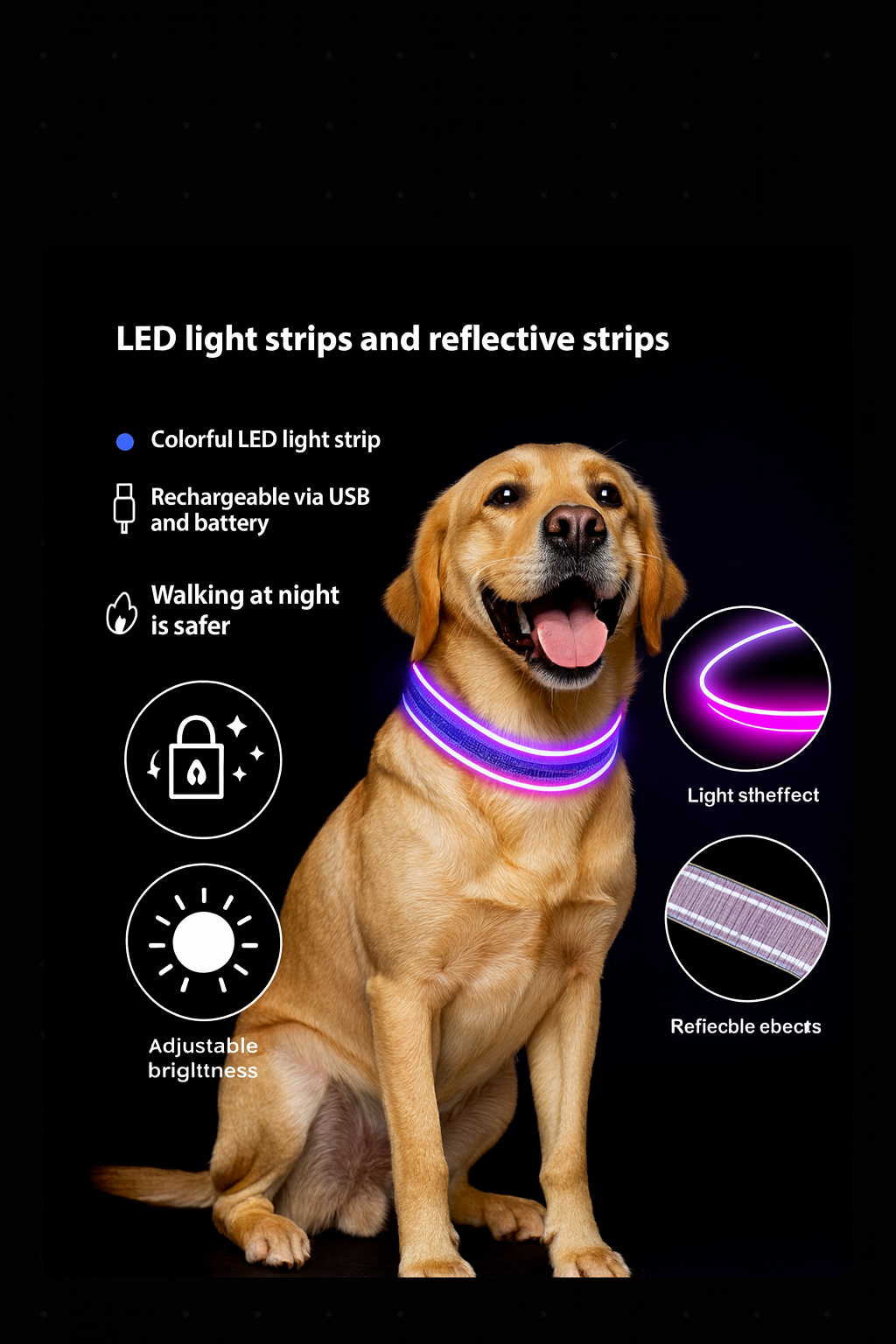 Luminous LED Collar for Dogs & Cats – Keep Your Pet Safe & Stylish