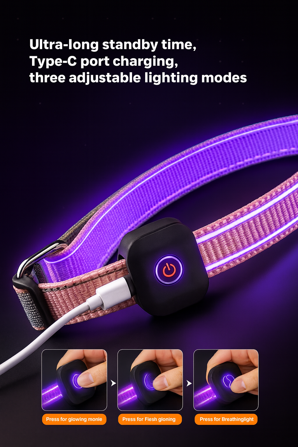 Luminous LED Collar for Dogs & Cats – Keep Your Pet Safe & Stylish